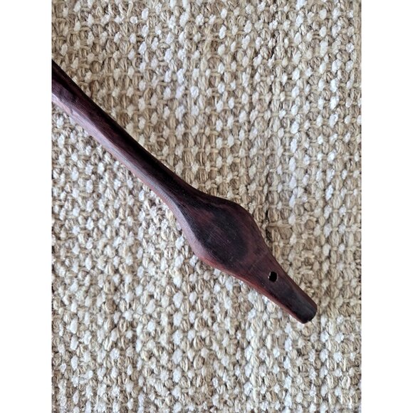 Vintage Wooden Salad Serving Set Fork & Spoon 1960s Monkeypod Style 13.5 - Picture 5 of 9